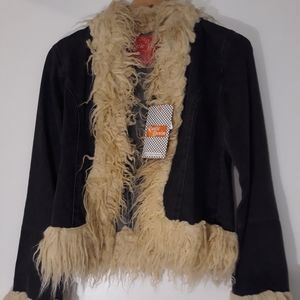 💲Denim & Faux Fur Detail Jacket - Rustic Denim